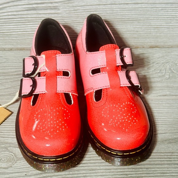 Dr. Martens Girl's Youth 8065 J Pink Gradient Glitter Size 11 Mary Jane Patent - Picture 3 of 10